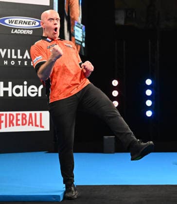 14.06.2026, xhbx, Dart World Cup of Darts 2026, v.l. Michael van Gerwen (Niederlande) (DFL DFB REGULATIONS PROHIBIT ANY USE OF PHOTOGRAPHS as IMAGE SEQUENCES and or QUASI-VIDEO) Frankfurt