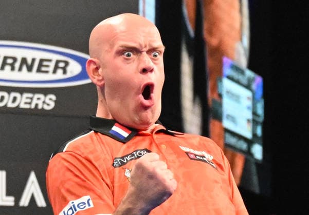 14.06.2026, xhbx, Dart World Cup of Darts 2026, v.l. Michael van Gerwen (Niederlande) (DFL DFB REGULATIONS PROHIBIT ANY USE OF PHOTOGRAPHS as IMAGE SEQUENCES and or QUASI-VIDEO) Frankfurt