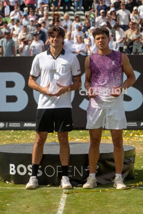Taylor Fritz und Ben Shelton, Ben Shelton vs. Taylor Fritz, Tennis, ATP, Tennis Herren Turnier, Boss-Open, Center-Court, Finale, 14.06.2026, Ben Shelton vs. Taylor Fritz, Tennis, ATP-Turnier, Boss-Open, Center-Court, Finale, 14.06.2026, Stuttgart