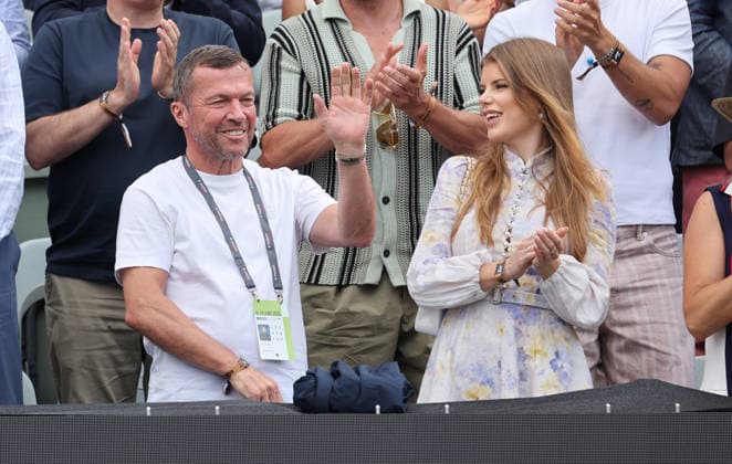 Stuttgart , Tennis , BOSS Open Finale , Lothar Matthäus mit Freundin Theresa Sommer