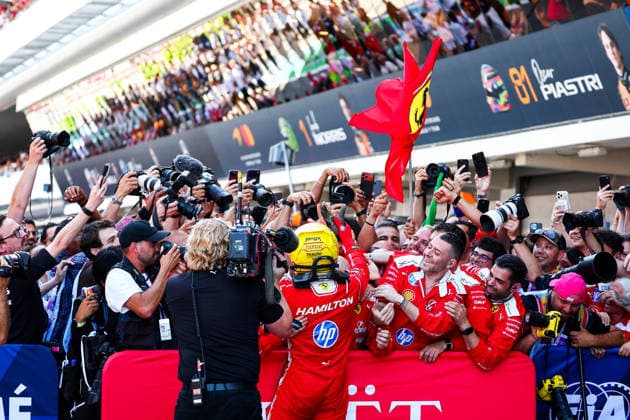 Lewis Hamilton of Great Britain and Scuderia Ferrari , Race, F1 Grand Prix of Barcelona-Catalunya, am 14. June 2026 in Barcelona, Spain. (Foto von Diogo Cardoso DeFodi Images) Lewis Hamilton of Great Britain and Scuderia Ferrari , Race, F1 Grand Prix of Barcelona-Catalunya, Circuit de Barcelona-Catalunya on June 14, 2026 in Barcelona, Spain. (Photo by Diogo Cardoso DeFodi Images) -