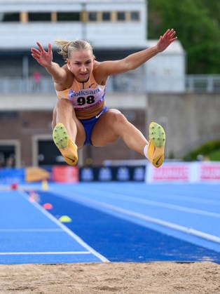 260614 Maja Askag, Raby-Rekarne FIF, tävlar i damernas längdhopp under friidrottstävlingen Folksam Grand Prix den 14 juni 2026 i Stockholm.