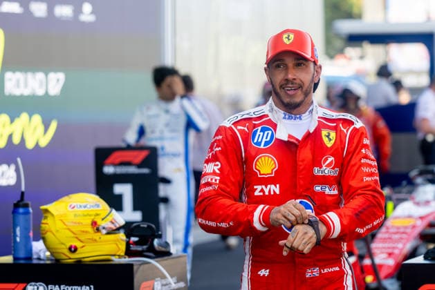 Lewis Hamilton Sieger Formel 1 Grand Prix Barcelona-Catalunya 2026 (Scuderia Ferrari HP, Großbritannien, 44), ESP, Formel 1 Weltmeisterschaft, Grand Prix von Barcelona-Catalunya, Circuit de Barcelona-Catalunya, Rennen Podium, Saison 2026, 14.06.2026 ESP, Formel 1 Weltmeisterschaft, Grand Prix von Barcelona-Catalunya, Circuit de Barcelona-Catalunya, Rennen Podium, Saison 2026, 14.06.2026 Barcelona
