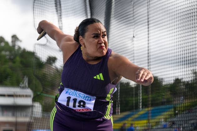 260614 Vanessa Kamga, Hässelby SK, tävlar i dameras diskus under friidrottstävlingen Folksam Grand Prix den 14 juni 2026 i Stockholm.