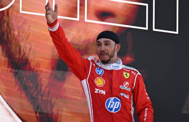 Ferrari s Lewis Hamilton wins Formula 1 Barcelona-Catalunya Grand Prix BARCELONA, SPAIN - JUNE 14: British driver Lewis Hamilton celebrates after winning the Formula 1 Barcelona-Catalunya Grand Prix, the 7th race of the 2026 Formula 1 World Championship, WM, Weltmeisterschaft at the 4.66-kilometer Circuit de Barcelona-Catalunya in Barcelona, Spain on June 14, 2026. Burak Akbulut Anadolu Barcelona Spain. Editorial use only. Please get in touch for any other usage.  Copyright: x2026xAnadoluxBurakxAkbulutx