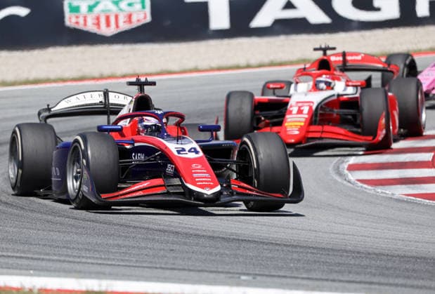 Formula 2 Championship - Round 5 Barcelona - Feature Race Laurens van Hoepen of Trident competes in the Formula 2 MSC Cruises Gran Premio de Barcelona-Catalunya Race at Barcelona-Catalunya Circuit in Barcelona, Spain, on June 14, 2026. Barcelona Barcelona Spain  Copyright: xUrbanandsportx originalFilename:urbanandsport-formula2260614_npfCs.jpg