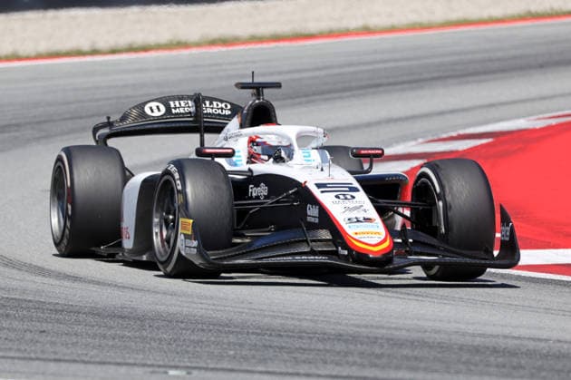 Formula 2 Championship - Round 5 Barcelona - Feature Race Noel Leon of Campos Racing during the Formula 2 MSC Cruises Gran Premio de Barcelona-Catalunya Race at Barcelona-Catalunya Circuit in Barcelona, Spain, on June 14, 2026. Barcelona Barcelona Spain  Copyright: xUrbanandsportx originalFilename:urbanandsport-formula2260614_npE6G.jpg