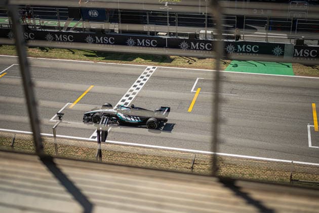 Formula 1 Barcelona Grand Prix - Race AJ Mercedes driver George Russell (63) during the Barcelona Formula 1 Grand Prix race at the Circuit de Catalunya at the Catalonia Formula 1 One (Formula 1, F1, Formule 1) Grand Prix in Montmelo, on the outskirts of Barcelona, Spain on June 14, 2026. Photo by Alexis Jumeau ABACAPRESS.COM Barcelona Spain  Copyright: xJumeauxAlexis ABACAx