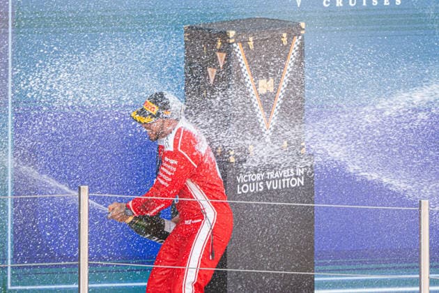 Formula 1 Barcelona Grand Prix - Lewis Hamilton Wins Ferrari driver Lewis Hamilton (44) celebrate in the podium after the Catalonia Formula One Grand Prix at the Circuit de Catalunya in Montmelo, on the outskirts of Barcelona, on June 14, 2026. Photo by Alexis Jumeau ABACAPRESS.COM Barcelona Spain  Copyright: xJumeauxAlexis ABACAx
