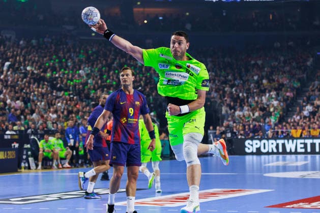 Mijajlo MARSENIC (Fuechse Berlin, 93) erzielt ein Tor, Aktion, Torwurf GER, FC Barcelona, Barca Barca vs. Fuechse Berlin, Handball, TruckScout24 EHF FINAL4 2026, Finale, Spielzeit 2025 2026, 14.06.2026, GER, FC Barcelona Barca vs. Fuechse Berlin, Handball, TruckScout24 EHF FINAL4 2026, Finale, Spielzeit 2025 2026, 14.06.2026, Koeln