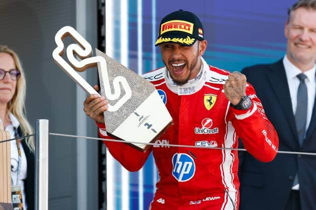HAMILTON Lewis (gbr), Scuderia Ferrari SF-26, portrait during the Formula 1 Barcelona-Catalunya Grand Prix 2026, 7th round of the 2026 Formula One World Championship, WM, Weltmeisterschaft from June 12 to 14, 2026 on the Circuit de Barcelona-Catalunya, in Montmelo, Spain - Photo: Hoch Zwei Montmelo Spain