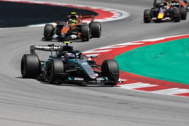 12 KIMI ANTONELLI Andrea (ita), Mercedes AMG F1 Team W17, action during the Formula 1 Barcelona-Catalunya Grand Prix 2026, 7th round of the 2026 Formula One World Championship, WM, Weltmeisterschaft from June 12 to 14, 2026 on the Circuit de Barcelona-Catalunya, in Montmelo, Spain - Photo: Hoch Zwei Montmelo Spain