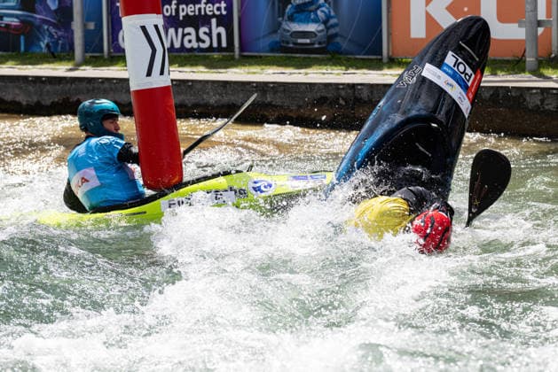 Kajak Cross, Symbolbild; ICF Kanu Slalom Weltcup 2026 Eiskanal Augsburg