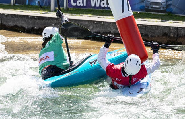 Kajak Cross, Symbolbild; ICF Kanu Slalom Weltcup 2026 Eiskanal Augsburg