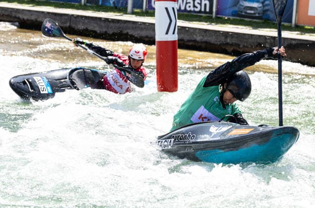 Kajak Cross, Symbolbild; ICF Kanu Slalom Weltcup 2026 Eiskanal Augsburg