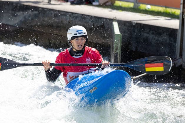 Ricarda Funk (GER), Kajak Cross; ICF Kanu Slalom Weltcup 2026 Eiskanal Augsburg