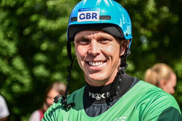 ICF Canoe Slalom World Cup - 14.06.2026, Eis Kanal, Augsburg Gold medal winner Joseph Clarke (GBR), Augsburg, 14.06.2026 - Canoe World Cup, Kayak Cross Elimination, Augsburg, Eis Kanal