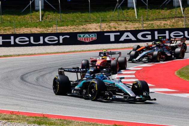 63 RUSSELL George (gbr), Mercedes AMG F1 Team W17, action during the Formula 1 Barcelona-Catalunya Grand Prix 2026, 7th round of the 2026 Formula One World Championship, WM, Weltmeisterschaft from June 12 to 14, 2026 on the Circuit de Barcelona-Catalunya, in Montmelo, Spain - Photo: Hoch Zwei Montmelo Spain