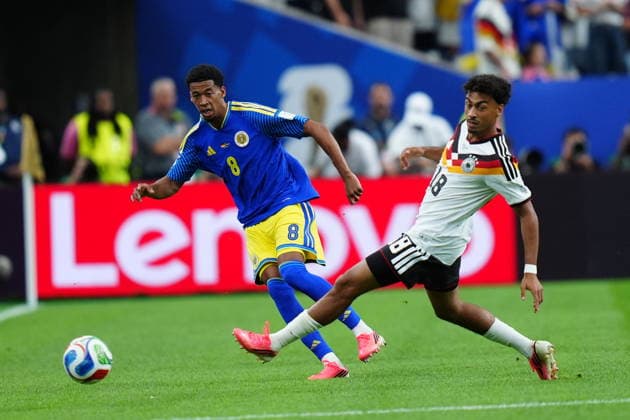 Germany v Curacao - FIFA World Cup, WM, Weltmeisterschaft, Fussball 2026 - Group E HOUSTON, UNITED STATES - JUNE 14: Nathaniel Brown of Germany in action during the 2026 FIFA World Cup First Stage Group E match between Germany and Curacao at NRG Stadium (Houston Stadium) in Houston, Texas, United States on June 14, 2026. Hakan Akgun Anadolu Texas United States. Editorial use only. Please get in touch for any other usage.  Copyright: x2026xAnadoluxHakanxAkgunx
