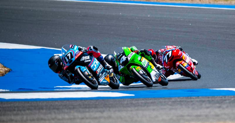 June 14, 2026, Cascais, Lisbon, Portugal: Riders in action during the FIM Moto3 Junior World Championship, WM, Weltmeisterschaft Race at Circuito Estoril on june 14, 2026 in Estoril,Cascais Portugal. Cascais Portugal - ZUMAr200 20260614_zsp_r200_071 Copyright: xNunoxReisinhox