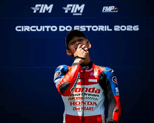 June 14, 2026, Cascais, Lisbon, Portugal: Kiandra Ramadhipa - of the Honda Asia-Dream Racing Junior Team during the FIM Moto3 Junior World Championship, WM, Weltmeisterschaft Race at Circuito Estoril on june 14, 2026 in Estoril,Cascais Portugal. Cascais Portugal - ZUMAr200 20260614_zsp_r200_084 Copyright: xNunoxReisinhox