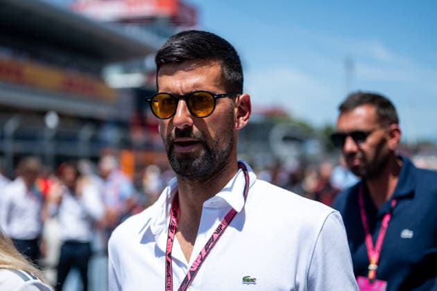 Novak Djokovic (Tennis Spieler, Serbien) in der Startaufstellung, ESP, Formel 1 Weltmeisterschaft, Barcelona-Catalunya Grand Prix, Circuit Barcelona Catalunya, Rennen, Saison 2026, 14.06.2026 ESP, Formel 1 Weltmeisterschaft, Barcelona-Catalunya Grand Prix, Circuit Barcelona Catalunya, Rennen, Saison 2026, 14.06.2026 Barcelona