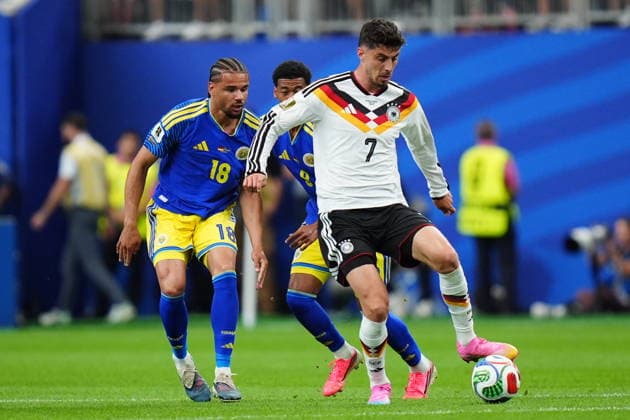 Germany v Curacao - FIFA World Cup, WM, Weltmeisterschaft, Fussball 2026 - Group E HOUSTON, UNITED STATES - JUNE 14: Kai Havertz of Germany in action against Armando Obispo of Curacao during the 2026 FIFA World Cup First Stage Group E match between Germany and Curacao at NRG Stadium (Houston Stadium) in Houston, Texas, United States on June 14, 2026. Hakan Akgun Anadolu Texas United States. Editorial use only. Please get in touch for any other usage.  Copyright: x2026xAnadoluxHakanxAkgunx