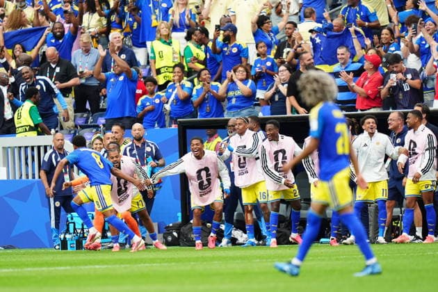 Germany v Curacao - FIFA World Cup, WM, Weltmeisterschaft, Fussball 2026 - Group E HOUSTON, UNITED STATES - JUNE 14: Livano Comenencia of Curacao celebrates after scoring a goal during the 2026 FIFA World Cup First Stage Group E match between Germany and Curacao at NRG Stadium (Houston Stadium) in Houston, Texas, United States on June 14, 2026. Hakan Akgun Anadolu Texas United States. Editorial use only. Please get in touch for any other usage.  Copyright: x2026xAnadoluxHakanxAkgunx