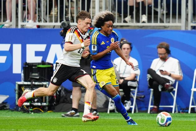 Germany v Curacao - FIFA World Cup, WM, Weltmeisterschaft, Fussball 2026 - Group E HOUSTON, UNITED STATES - JUNE 14: Florian Wirtz of Germany in action againstTahith Chong of Curacao during the 2026 FIFA World Cup First Stage Group E match between Germany and Curacao at NRG Stadium (Houston Stadium) in Houston, Texas, United States on June 14, 2026. Hakan Akgun Anadolu Texas United States. Editorial use only. Please get in touch for any other usage.  Copyright: x2026xAnadoluxHakanxAkgunx