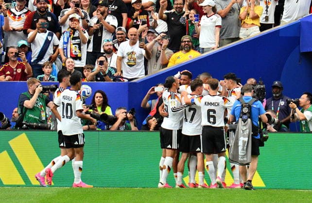 FIFA World Cup, WM, Weltmeisterschaft, Fussball 2026 - Group E - Germany vs Curacao German players celebrate after scoring the 2-1 during the FIFA World Cup 2026 group stage match Germany against Curacao, in Houston, USA, 14 June 2026. HOUSTON United States  Copyright: xSAMxWASSONx
