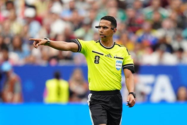 Germany v Curacao - FIFA World Cup, WM, Weltmeisterschaft, Fussball 2026 - Group E HOUSTON, UNITED STATES - JUNE 14: Referee Jalal Jayed officiates the match with refcam during the 2026 FIFA World Cup First Stage Group E match between Germany and Curacao at NRG Stadium (Houston Stadium) in Houston, Texas, United States on June 14, 2026. Hakan Akgun Anadolu Texas United States. Editorial use only. Please get in touch for any other usage.  Copyright: x2026xAnadoluxHakanxAkgunx