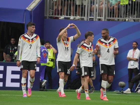 USA, WM FIFA 2026, Vorrunde, Deutschland vs Curacao 14.06.2026, Houston Stadium, Houston, USA, WM FIFA 2026, Vorrunde, Deutschland vs Curacao, im Bild Nico Schlotterbeck (Deutschland) freut sich über das Tor zum 2:1.