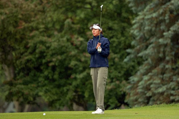 Dow Championship Midland, MI - JUNE 14: Alison Lee of the United States prepares to hit to the 3rd green during the final round of the Dow Championship at Midland Country Club on June 14, 2026 in Midland, Michigan. Midland Michigan United States  Copyright: xAmyxLemusx originalFilename:lemus-dowchamp260614_npy53.jpg
