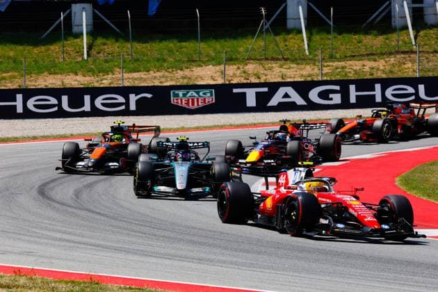 44 HAMILTON Lewis (gbr), Scuderia Ferrari SF-26, action during the Formula 1 Barcelona-Catalunya Grand Prix 2026, 7th round of the 2026 Formula One World Championship, WM, Weltmeisterschaft from June 12 to 14, 2026 on the Circuit de Barcelona-Catalunya, in Montmelo, Spain - Photo: Hoch Zwei Montmelo Spain