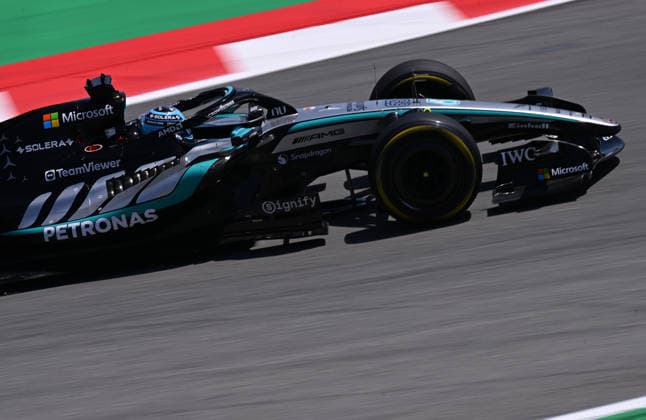 Formula 1 Barcelona-Catalunya Grand Prix BARCELONA, SPAIN - JUNE 14: Mercedes British driver George Russell competes during the Formula 1 Barcelona-Catalunya Grand Prix, the 7th race of the 2026 Formula 1 World Championship, WM, Weltmeisterschaft at the 4.66-kilometer Circuit de Barcelona-Catalunya in Barcelona, Spain on June 14, 2026. Burak Akbulut Anadolu Barcelona Spain. Editorial use only. Please get in touch for any other usage.  Copyright: x2026xAnadoluxBurakxAkbulutx