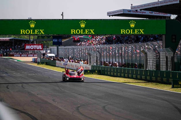 24 HEURES DU MANS 2026 - PODIUM 07 CONWAY Mike (gbr), KOBAYASHI Kamui (jpn), DE VRIES Nyck (nld), Toyota Racing, Toyota TR010 Hybrid 07, Hypercar, portrait during the podium of the 24 Hours of Le Mans 2026, 3rd round of the 2026 FIA World Endurance Championship, on June 14, 2026 on the Circuit des 24 Heures du Mans in Le Mans, France - Le MansFrance  Copyright: xCharlyxLopezx