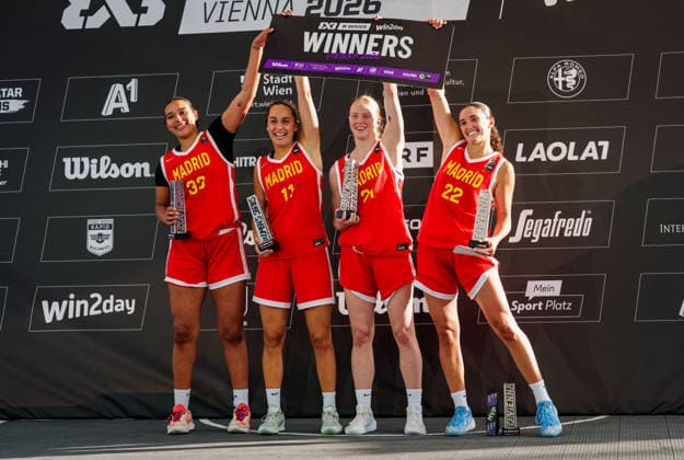 BASKETBALL - FIBA 3x3 World Tour VIENNA,AUSTRIA,14.JUN.26 - BASKETBALL - FIBA 3x3 World Tour. Image shows the team of Madrid.  GEPAxpictures xEdgarxEisner