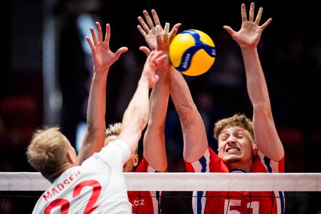 European Men s Volleyball League match Czechia vs Denmark in Jihlava, Czech Republic, June 14, 2026. Czech Jakub Klajmon. (CTKxPhoto JaroslavxSvoboda) CTKPhotoP2026061405239  CTKPhotoP2026061405239