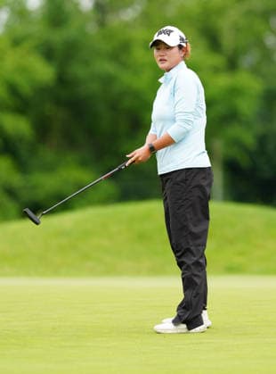 MIDLAND, MI - JUNE 14: LPGA, Golf Damen golfer Gina Kim putts on the 9th hole on June 14, 2026, during the final round of the LPGA Dow Championship at Midland Country Club in Midland, Michigan. (Photo by Brian Spurlock Icon Sportswire) GOLF: JUN 14 LPGA Dow Championship EDITORIAL USE ONLY Icon26061432