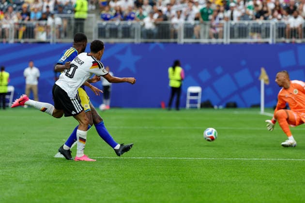 Jamal Musiala (Germany) scores the team s fourth goal during the FIFA World Cup, WM, Weltmeisterschaft, Fussball 2026 Group E match between Germany and Curacao at Houston Stadium on June 14, 2026 in Houston, United States. (Photo by Torbjorn Tande DeFodi Images) -