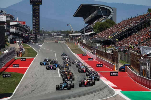 F1 - BARCELONA-CATALUNYA GRAND PRIX 2026 start of the race, depart, 63 RUSSELL George (gbr), Mercedes AMG F1 Team W17, action 16 LECLERC Charles (mco), Scuderia Ferrari SF-26, action 01 NORRIS Lando (gbr), McLaren F1 Team MCL40, action 44 HAMILTON Lewis (gbr), Scuderia Ferrari SF-26, action 12 KIMI ANTONELLI Andrea (ita), Mercedes AMG F1 Team W17, action 81 PIASTRI Oscar (aus), McLaren F1 Team MCL40, action during the Formula 1 Barcelona-Catalunya Grand Prix 2026, 7th round of the 2026 Formula One World Championship, WM, Weltmeisterschaft from June 12 to 14, 2026 on the Circuit de Barcelona-Catalunya, in Montmelo, Spain - MontmeloSpain  Copyright: xXavixBonillax