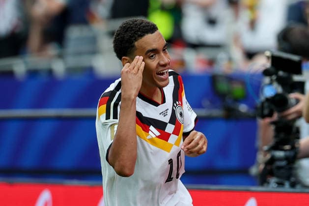 Jamal Musiala (Germany) celebrates after scoring his team s fourth goal during the FIFA World Cup, WM, Weltmeisterschaft, Fussball 2026 Group E match between Germany and Curacao at Houston Stadium on June 14, 2026 in Houston, United States. (Photo by Torbjorn Tande DeFodi Images) -