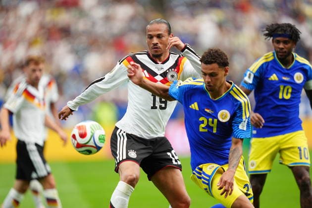 Germany v Curacao - FIFA World Cup, WM, Weltmeisterschaft, Fussball 2026 - Group E HOUSTON, UNITED STATES - JUNE 14: Leroy Sane of Germany in action against Deveron Fonville of Curacao during the 2026 FIFA World Cup First Stage Group E match between Germany and Curacao at NRG Stadium (Houston Stadium) in Houston, Texas, United States on June 14, 2026. Hakan Akgun Anadolu Texas United States. Editorial use only. Please get in touch for any other usage.  Copyright: x2026xAnadoluxHakanxAkgunx