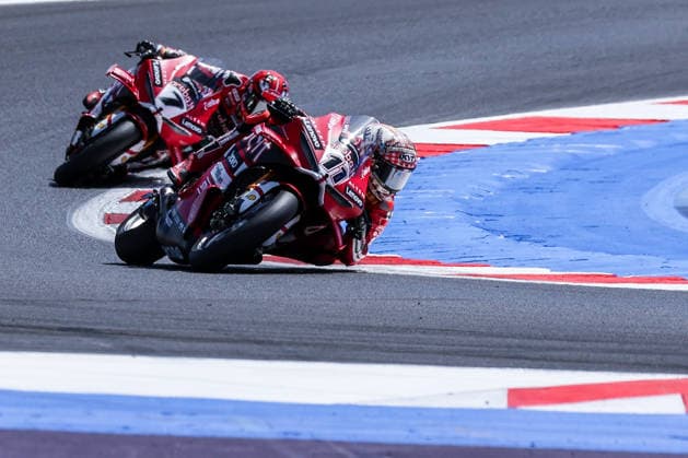 June 14, 2026, Misano Adriatico, Rimini, Italy: Nicolo Bulega of Aruba.it Racing - Ducati with Ducati Panigale V4R seen during FIM SBK Superbike World Championship, WM, Weltmeisterschaft Pirelli Emilia-Romagna Round 7 - Superpole Race at Misano World Circuit Marco Simoncelli. Misano Adriatico Italy - ZUMAs197 20260614_aaa_s197_107 Copyright: xFabrizioxCarabellix