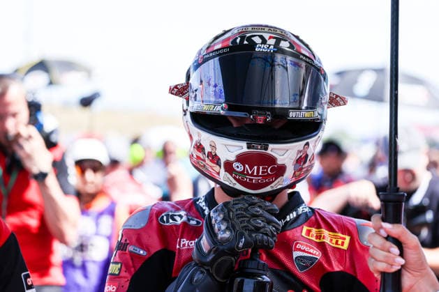 June 14, 2026, Misano Adriatico, Rimini, Italy: Nicolo Bulega of Aruba.it Racing - Ducati with Ducati Panigale V4R seen during FIM SBK Superbike World Championship, WM, Weltmeisterschaft Pirelli Emilia-Romagna Round 7 - Superpole Race at Misano World Circuit Marco Simoncelli. Misano Adriatico Italy - ZUMAs197 20260614_aaa_s197_116 Copyright: xFabrizioxCarabellix