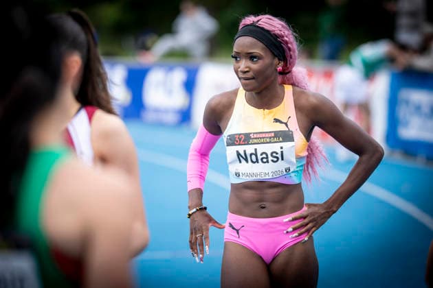 MANNHEIM, GERMANY - JUNE 14, 2026 : Daryl Ndasi (GER Munich Athletics) during the Juniorengala 2026 at Michael-Hoffmann-Stadion on June 14, 2026 in Mannheim, Germany. Baden-Wuerttemberg Germany Copyright: xAxelxKohringx