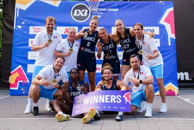 BASKETBALL - FIBA 3x3 World Tour VIENNA,AUSTRIA,14.JUN.26 - BASKETBALL - FIBA 3x3 World Tour. Image shows the team of FRA.  GEPAxpictures xEdgarxEisner