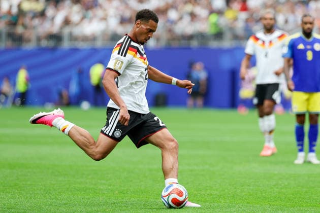 Felix Nmecha (Germany) controls the ball during the FIFA World Cup, WM, Weltmeisterschaft, Fussball 2026 Group E match between Germany and Curacao at Houston Stadium on June 14, 2026 in Houston, United States. (Photo by Torbjorn Tande DeFodi Images) -