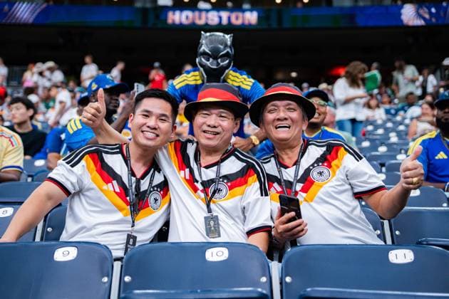 FIFA Fussball Weltmeisterschaft 2026, Gruppe E, Spiel 1, Deutschland vs. Curacao, 14.06.2026 im NRG Stadium in Houston, Texas Germany Fans on the stands *** FIFA World Cup 2026, Group E, Match 1, Germany vs Curacao, 14 06 2026 at NRG Stadium in Houston, Texas Germany Fans on the stands Copyright: xBahhoxKarax