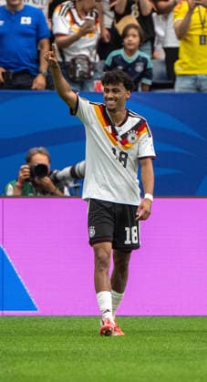 Fußball, Herren, FIFA World Cup, WM, Weltmeisterschaft, Fussball 2026 in Mexiko, Kanada und USA, Spiel in Houston (Gruppe E, 1. Spieltag), Deutschland - Curacao, Nathaniel Brown (Deutschland), Jubel nach Tor zum 5:1, 14.06. 2026,